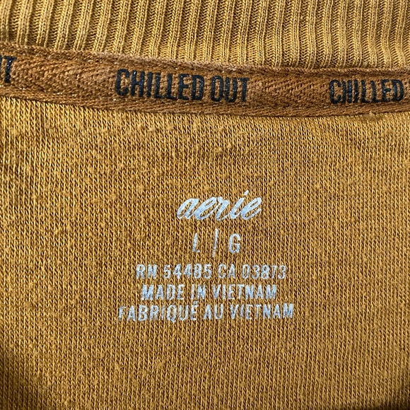 Aerie Cozy Good Vibes Oversized Sweatshirt in Mustard Yellow Size Large - Picture 5 of 8